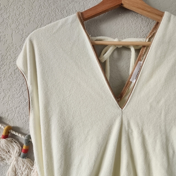 Summersalt The Towel Terry Yellow Tie Romper Coverup Beach Neutral Boho XS - Picture 7 of 12